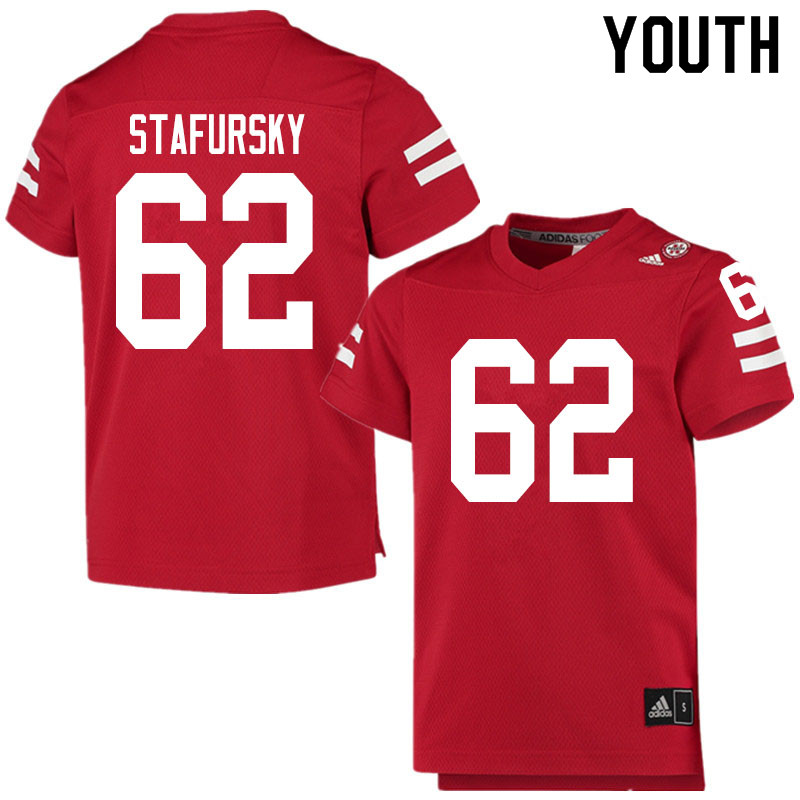 Youth #62 Noah Stafursky Nebraska Cornhuskers College Football Jerseys Sale-Scarlet